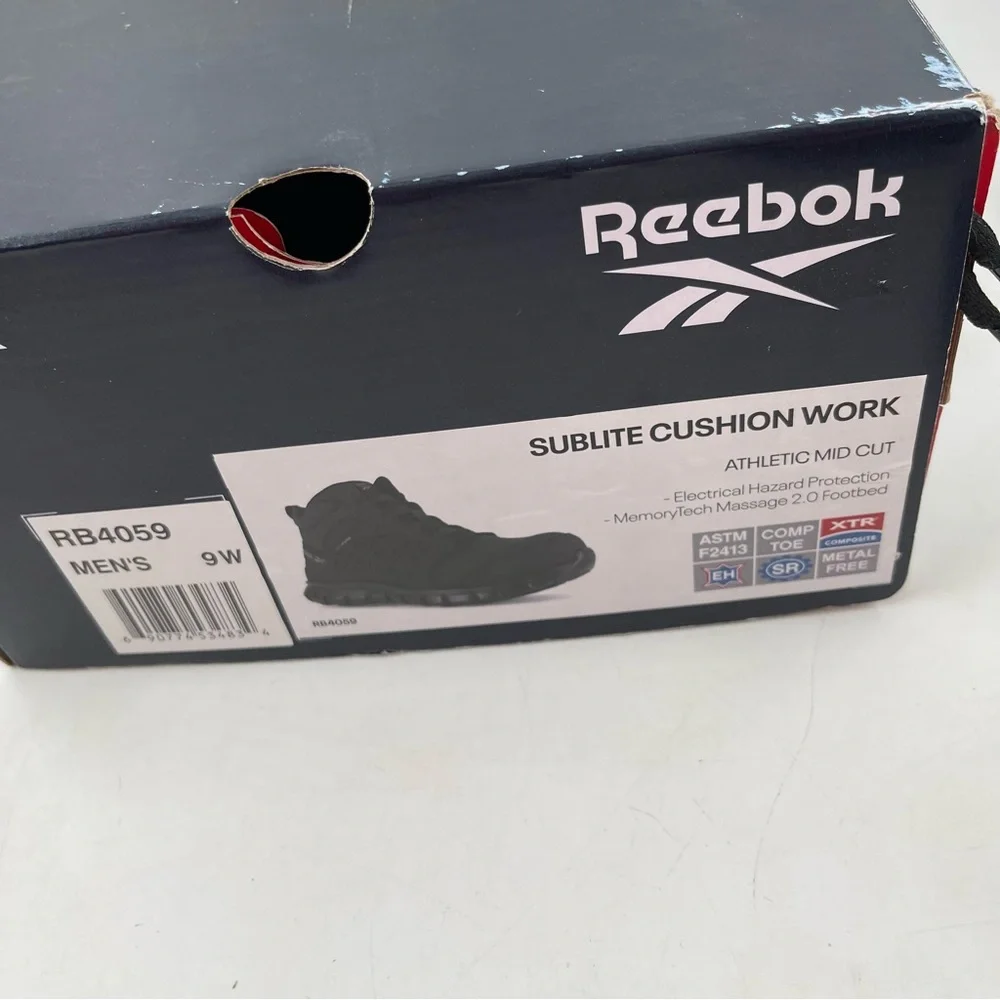 New Reebok Black Men's Work Shoes 9